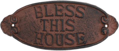 Treasure Gurus Cast Iron Bless This House Sign 